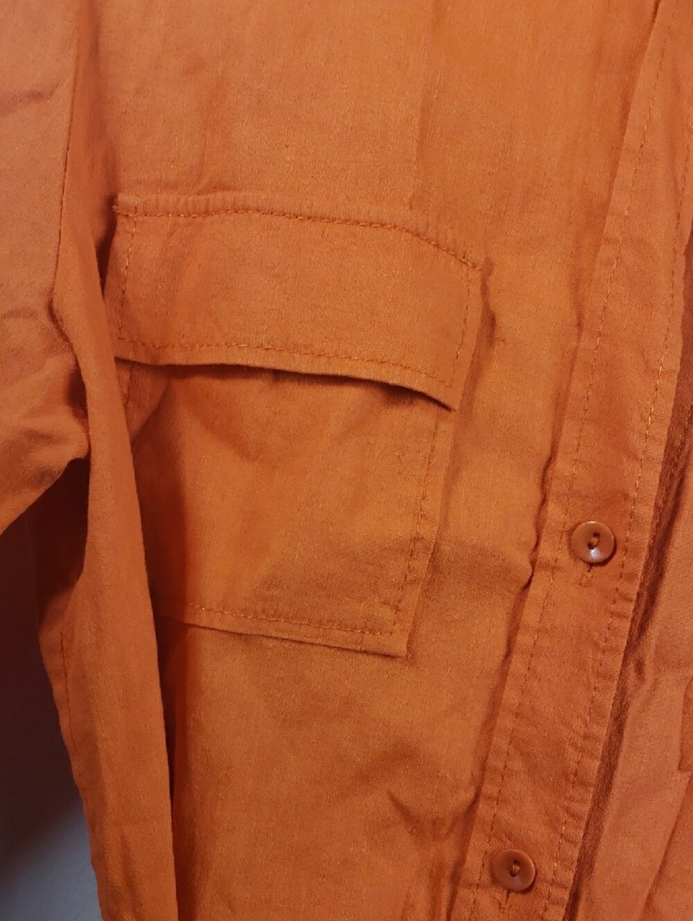 Theory Orange Long Sleeve Shirt Dress - Picture 2 of 7